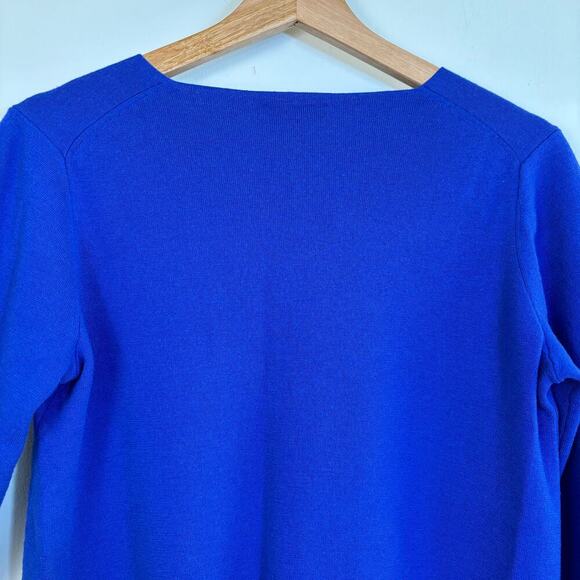 Eileen Fisher 3/4 V Neck Superfine Merino Wool Sweater Sz Small Luxury Minimal - Picture 12 of 15
